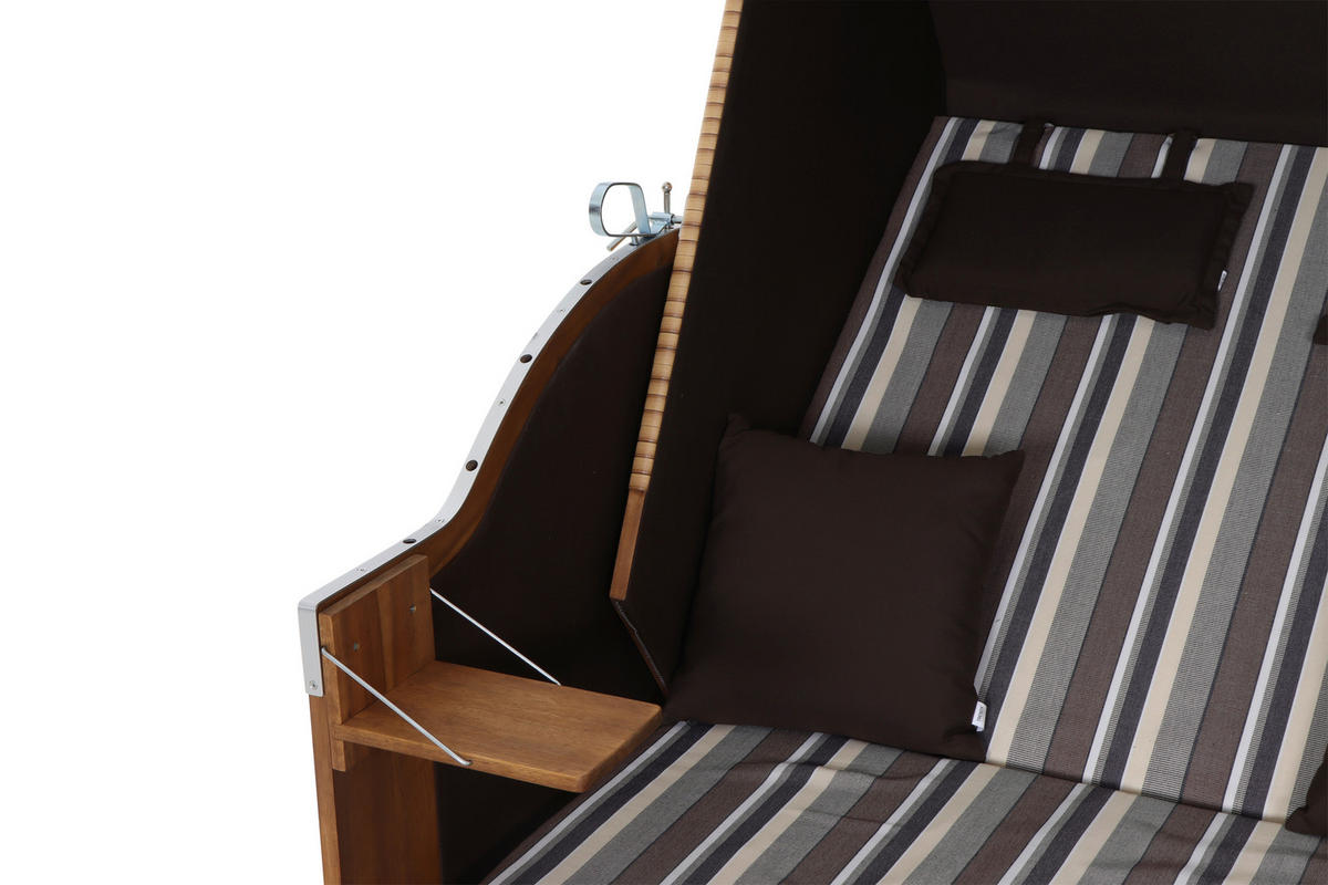 Trendy by DeVries Strandkorb Trend 10+ natur Akazie B/H/L: ca. 80x165x120 cm Trend 10+ - natur (120,00/80,00/165,00cm) - TRENDY by deVries