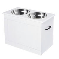 PawHut Futternapf weiß MDF B/H/L: ca. 60x41x30 cm Futternapf - weiß (30,00/60,00/41,00cm) - PawHut