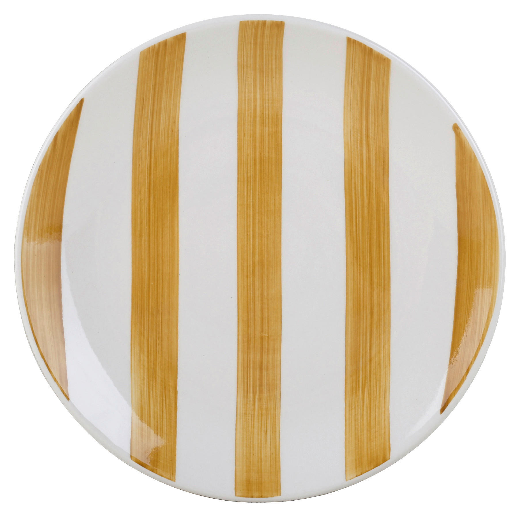 Teller weiß Keramik H/D: ca. 2,3x19 cm Dessertteller_Stripes gelb - weiß/gelb (19,00/2,30cm)