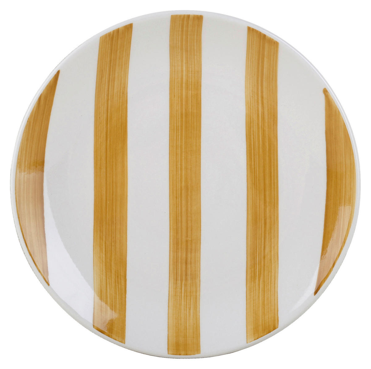 Teller weiß Keramik H/D: ca. 2,3x19 cm Dessertteller_Stripes gelb - weiß/gelb (19,00/2,30cm)