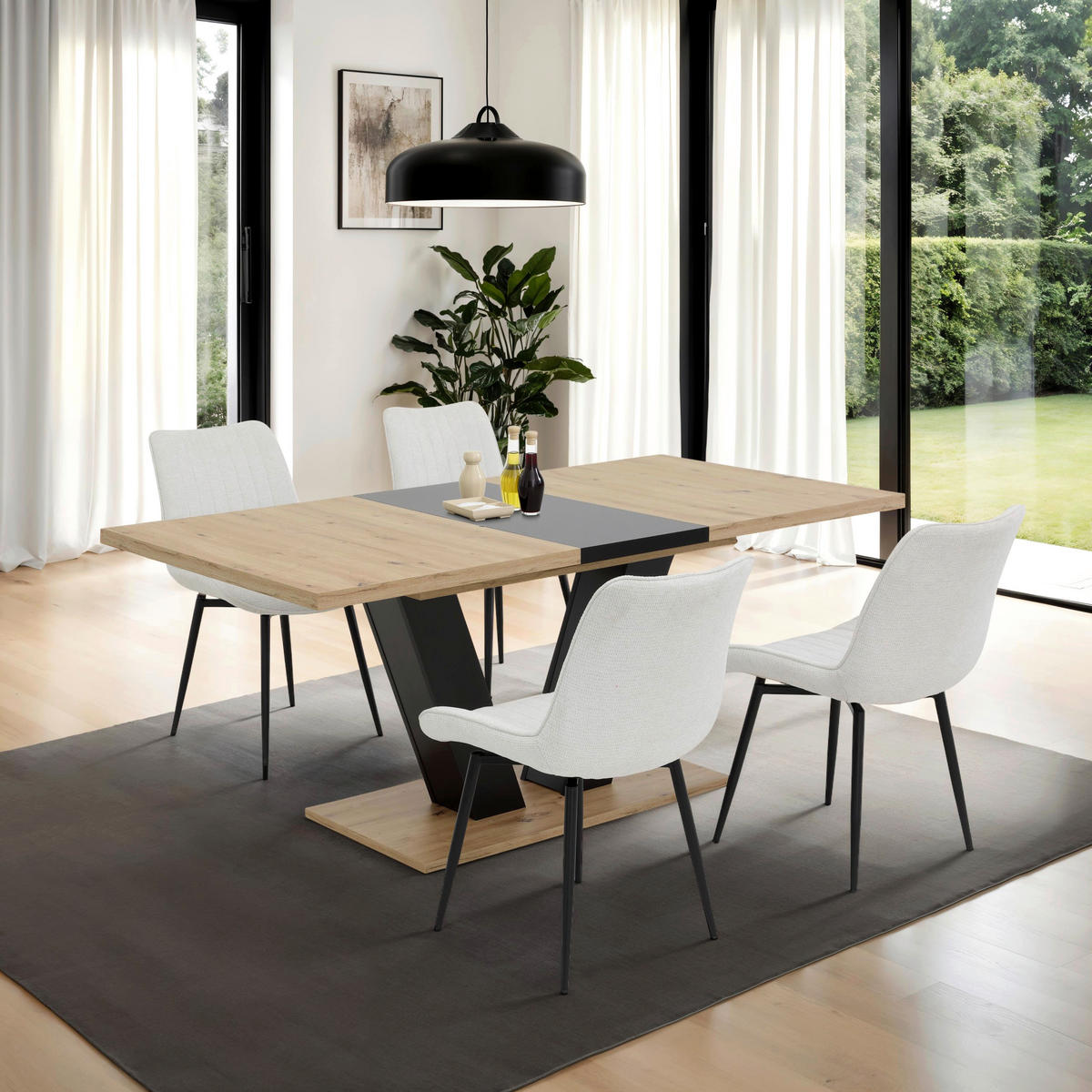 Stuhl Newport, 4er-Set beige Microfaser Webstoff B/H/T: ca. 54x85x63 cm Newport, 4er-Set - beige (54,00/85,00/63,00cm) - Hela