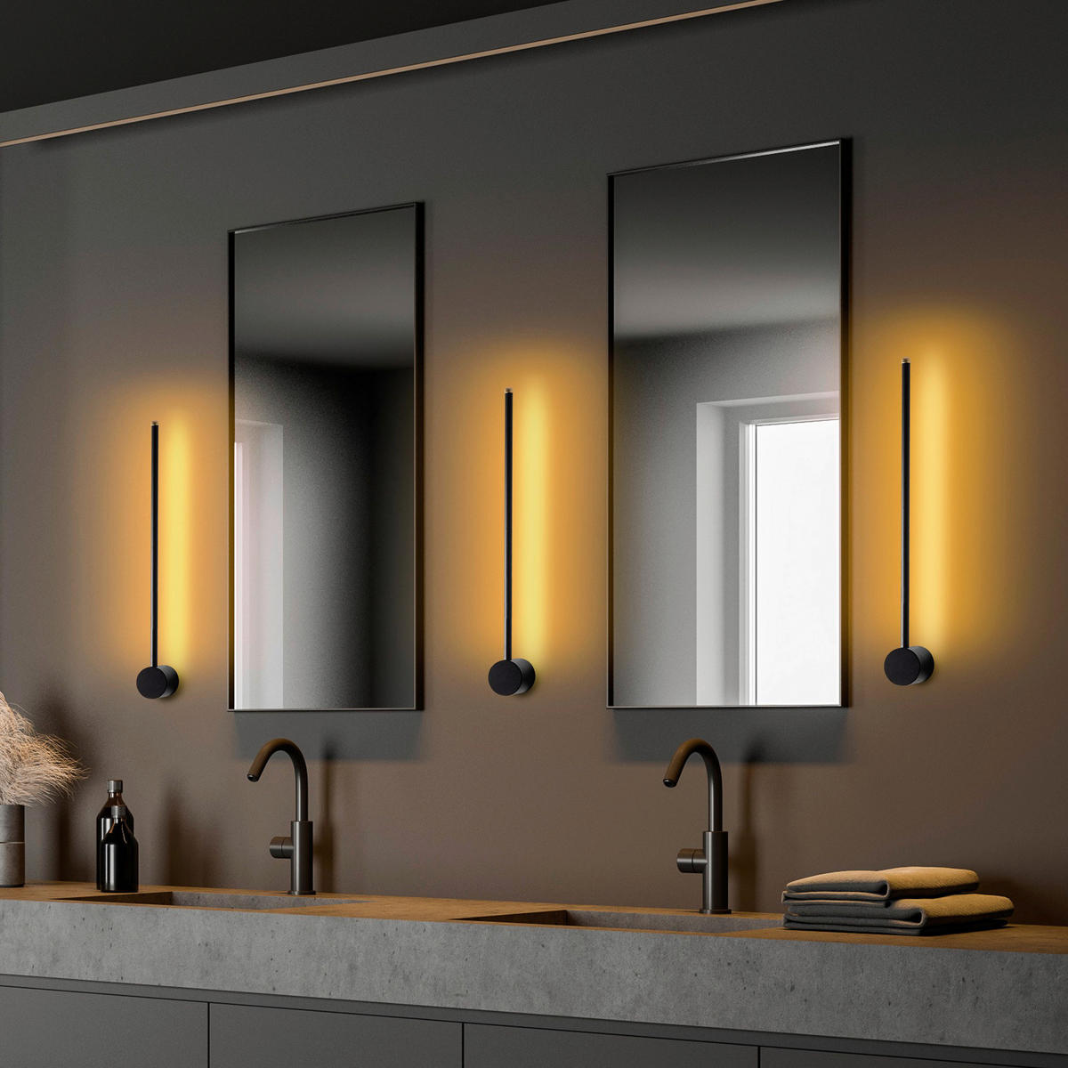 Opviq Wandleuchte schwarz B/H/T/L: ca. 7x10x7x62 cm Sword - schwarz (62,00/7,00/10,00cm) - Opviq