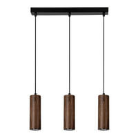 SPOT Light Pendelleuchte Pipe 15593304 schwarz dunkelbraun Metall Holz B/H/T: ca. 52x110x5 cm GU10 3 Brennstellen Pipe - dunkelbraun/schwarz (52,00/110,00/5,00cm) - SPOT Light