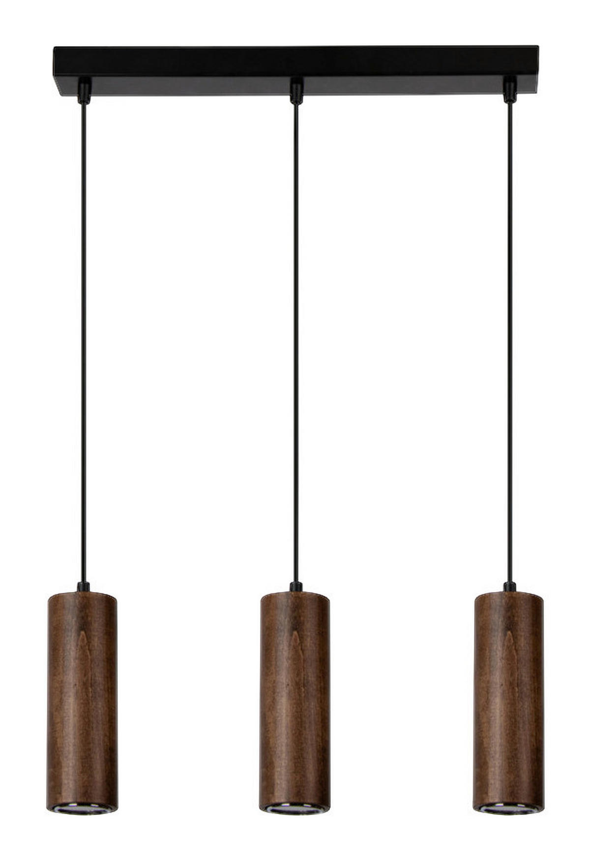 SPOT Light Pendelleuchte Pipe 15593304 schwarz dunkelbraun Metall Holz B/H/T: ca. 52x110x5 cm GU10 3 Brennstellen Pipe - dunkelbraun/schwarz (52,00/110,00/5,00cm) - SPOT Light