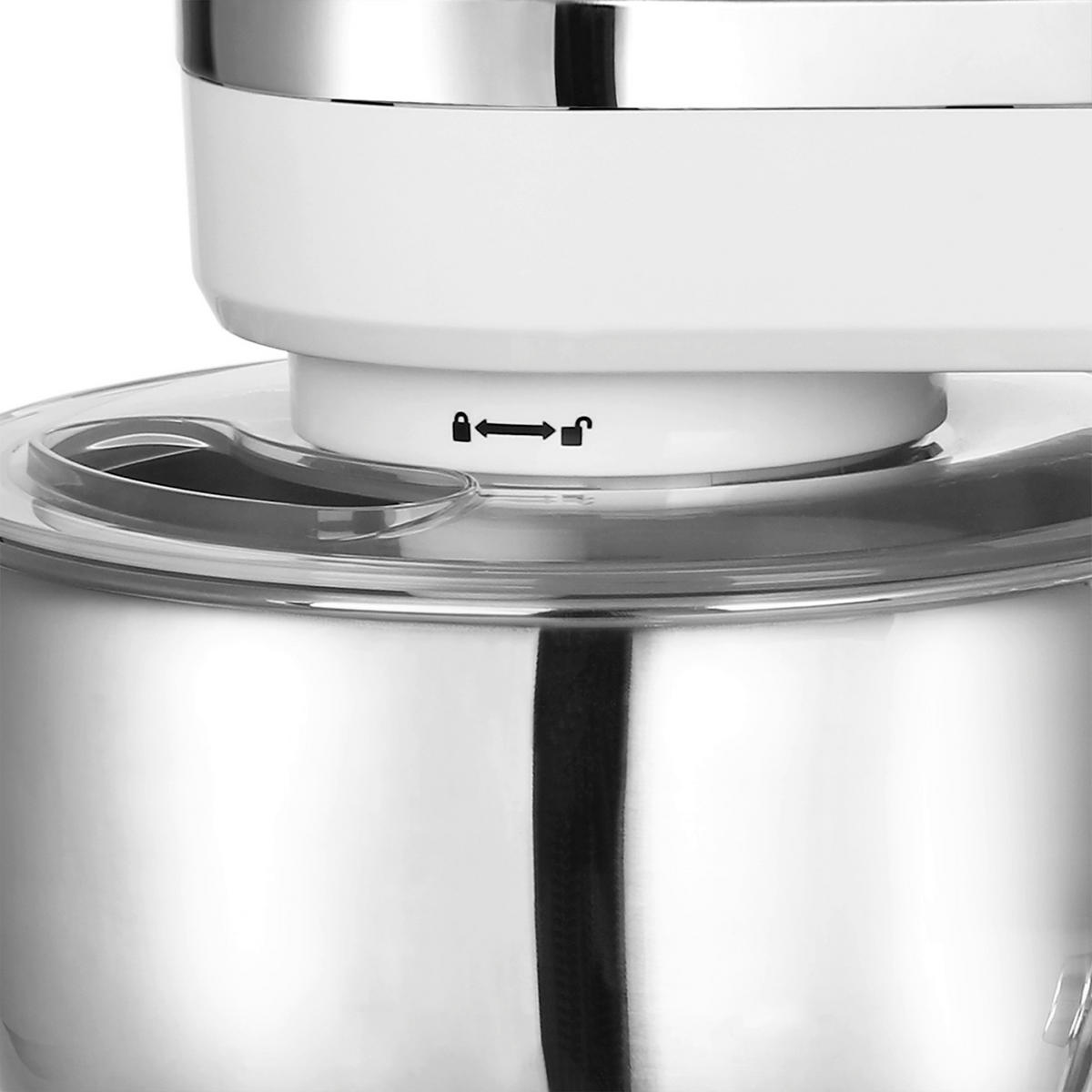 Emerio Küchenmaschine KM-123117 weiß silber Kunststoff Edelstahl B/H/T: ca. 28x24x36 cm Küchenmaschine KM-123117 - weiß/silber (28,00/24,00/36,00cm) - Emerio