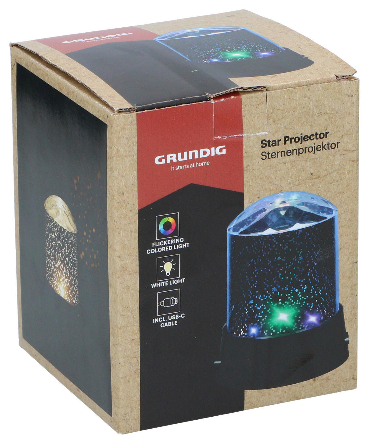 Grundig Sternenlichtprojektor schwarz B/H/L: ca. 11x13,6x11 cm Sternenprojektor - schwarz (11,00/11,00/13,60cm) - Grundig