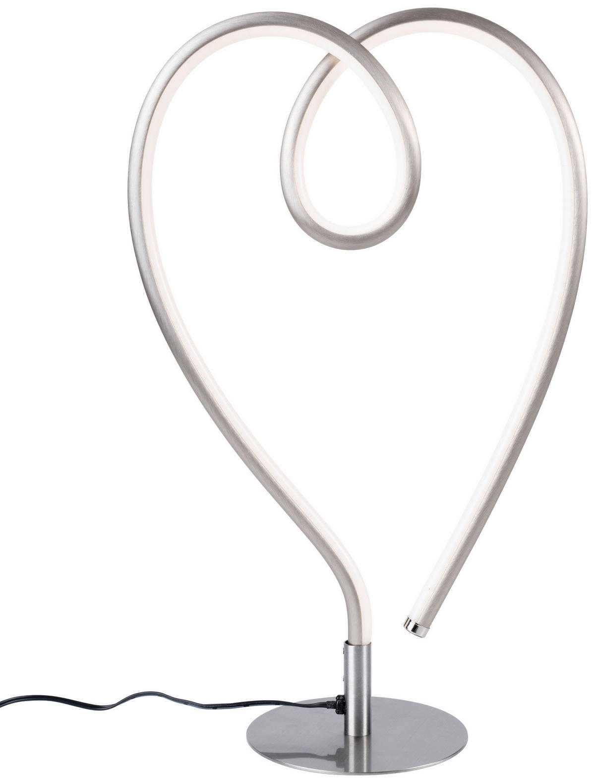 POCOline Tischleuchte Heart nickel matt weiß Metall Kunststoff B/H: ca. 24x40 cm Heart - weiß/nickel matt (24,00/40,00cm) - POCOline