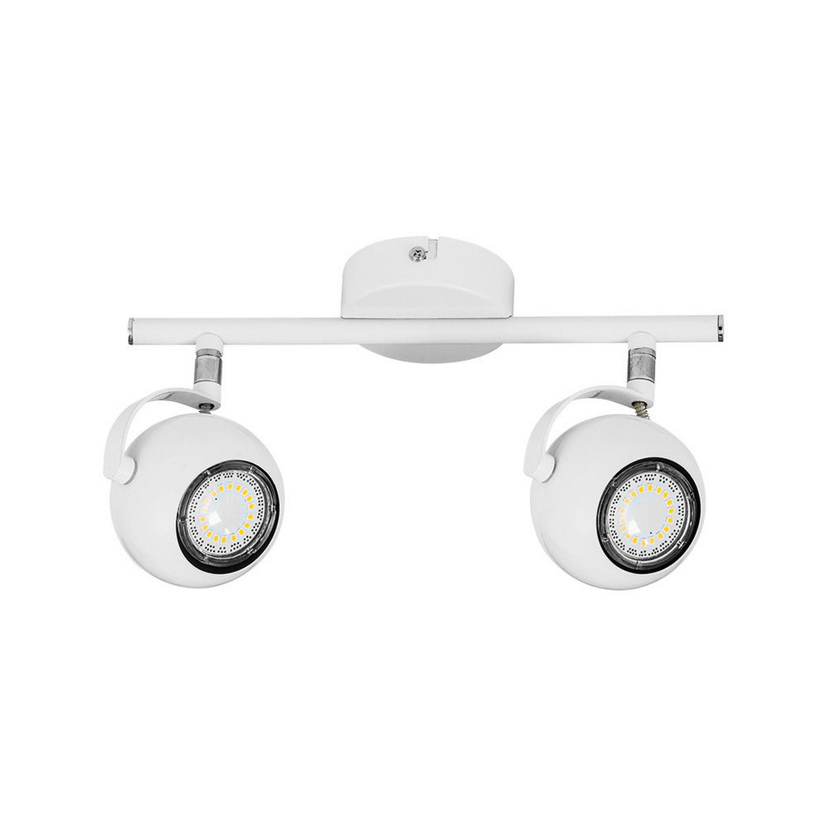 SPOT Light Spotbalken 5019202 weiß Metall B/H/T: ca. 30x15x8 cm GU10 2 Brennstellen Lea - weiß (30,00/15,00/8,00cm) - SPOT Light