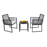 VCM Gartensitzgruppe Fidola schwarz Polyrattangeflecht B/H/L: ca. 53x86x53 cm Fidola - schwarz (53,00/53,00/86,00cm) - VCM
