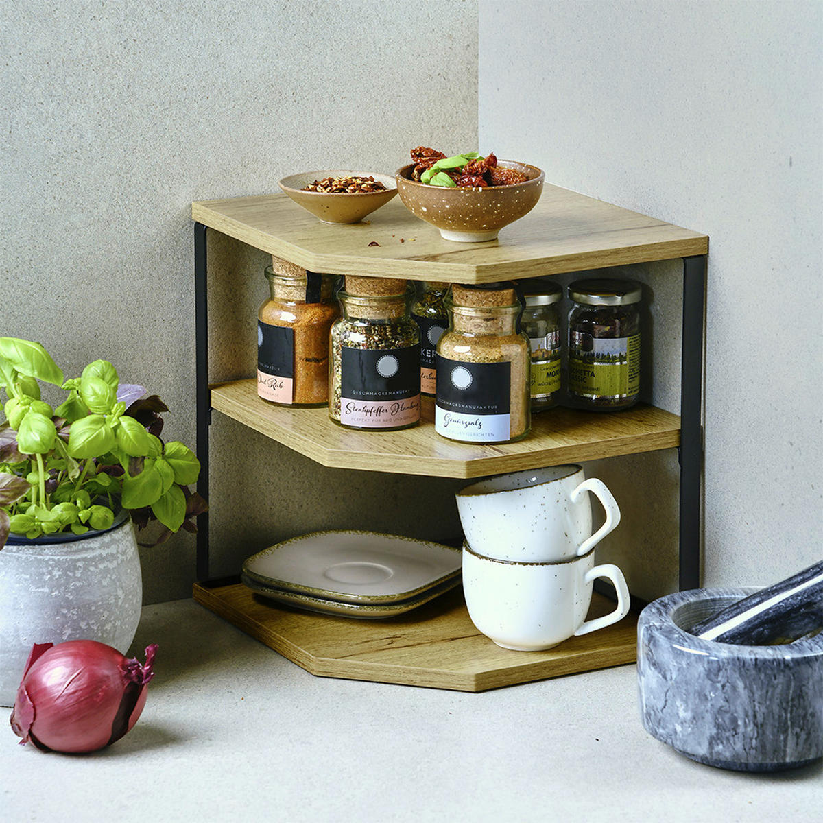 Kesper Küchenregal natur Spanplatte B/H/L: ca. 26x28x26 cm Küchen-Eckregal - natur (26,00/26,00/28,00cm) - Kesper