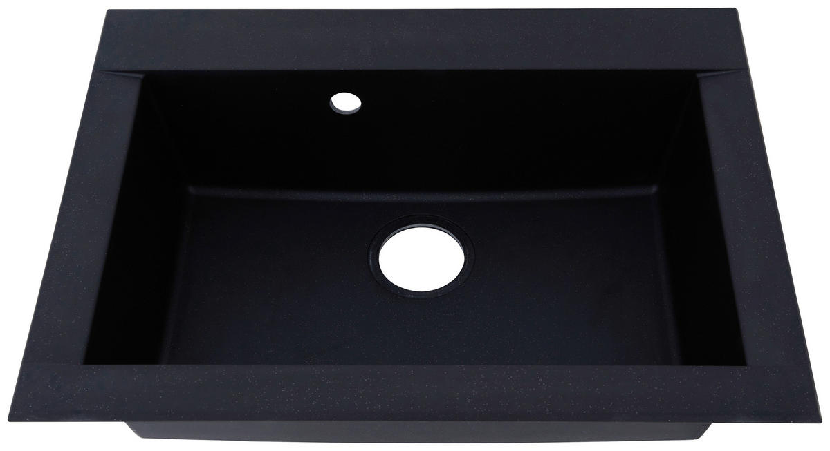 Respekta Einbauspüle Ohio 66 x 50 S schwarz Mineralite B/H/T: ca. 66x21x50 cm Ohio 66 x 50 S - schwarz (66,00/21,00/50,00cm) - Respekta