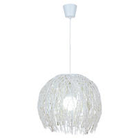 Näve Leuchten Pendelleuchte 7012223 weiß Rattan B/H/T: ca. 40x35x40 cm E27 1 Brennstellen Struwel - weiß (40,00/35,00/40,00cm) - Näve Leuchten