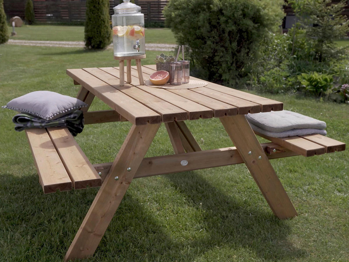 AXI Picknicktisch Julie braun Holz B/H/T: ca. 154x74x177 cm Julie - braun (154,00/74,00/177,00cm) - AXI