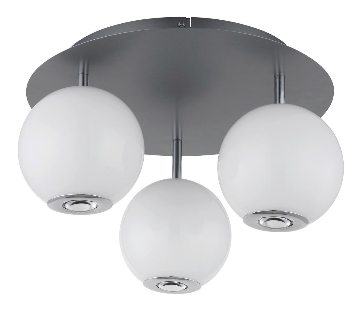 GLOBO Deckenleuchte grau Opal Glas Metall H/D: ca. 25x42 cm 1 Brennstellen Simmons - Opal/grau (42,00/25,00cm) - GLOBO