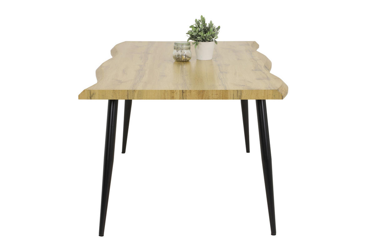 Esstisch GABI I T Eiche Wildeiche Nachbildung B/H/T: ca. 180x76x100 cm GABI I T - Eiche/schwarz (180,00/76,00/100,00cm) - Hela
