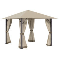 Outsunny Pavillon khaki Aluminium B/H/L: ca. 297x260x297 cm Pavillon - khaki (297,00/297,00/260,00cm) - Outsunny
