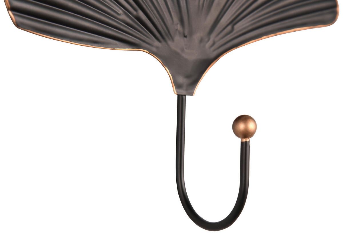 Garderobenhaken Merle schwarz gold Optik Metall B/H/T: ca. 15x15x4 cm Merle - gold/schwarz (15,00/15,00/4,00cm)