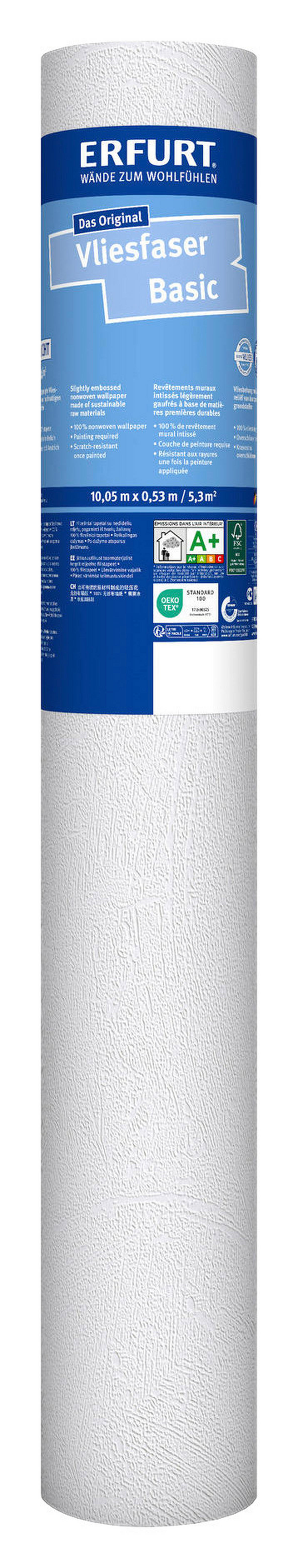 Erfurt Vliestapete Basic Basic weiß B/L: ca. 53x1005 cm Basic - weiß (53,00/1005,00cm) - Erfurt
