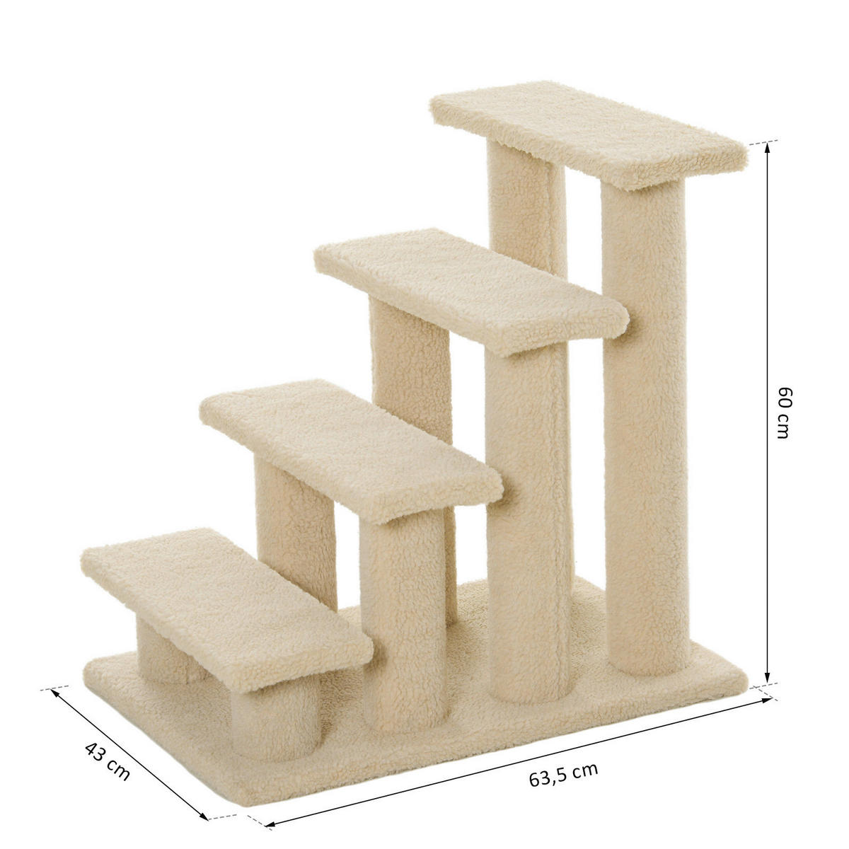 PawHut Katzentreppe hellbraun Spanplatte B/H/L: ca. 43x60x64 cm Katzentreppe - hellbraun (64,00/43,00/60,00cm) - PawHut