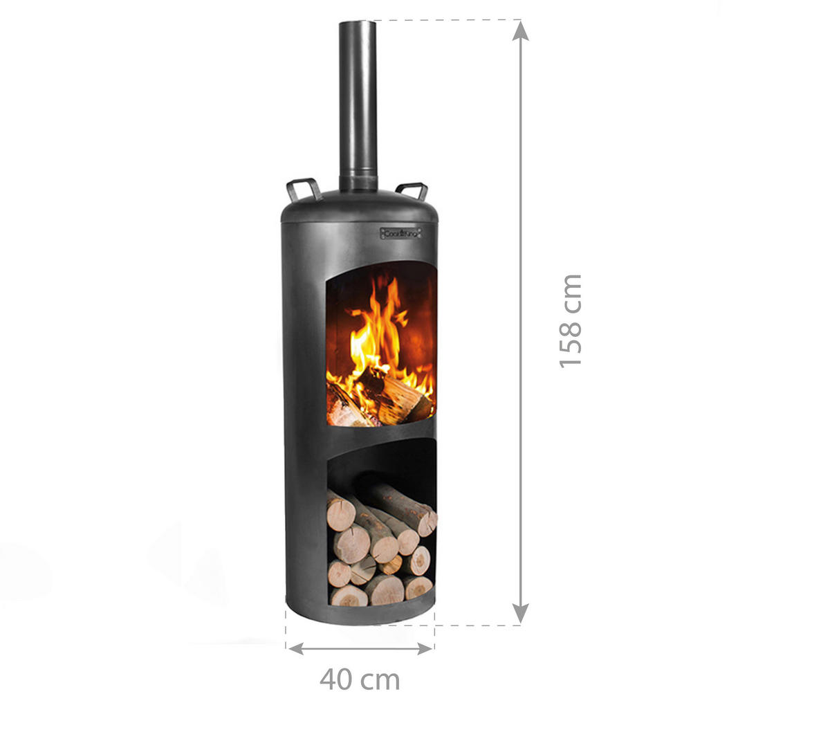 CookKing Gartenofen Faro schwarz Stahl B/H/T: ca. 40x158x40 cm Faro - schwarz (40,00/158,00/40,00cm) - CookKing
