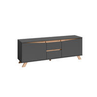 TV-Board VALENTIN anthrazit Eiche Artisan Nachbildung B/H/T: ca. 160x55x38 cm VALENTIN - Eiche/anthrazit (160,00/55,00/38,00cm) - byLIVING