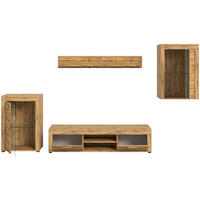 Wohnwand Jam Eiche Wotan Nachbildung B/H/T: ca. 310x169x35 cm Jam - Eiche (310,00/169,00/35,00cm) - xonox.home