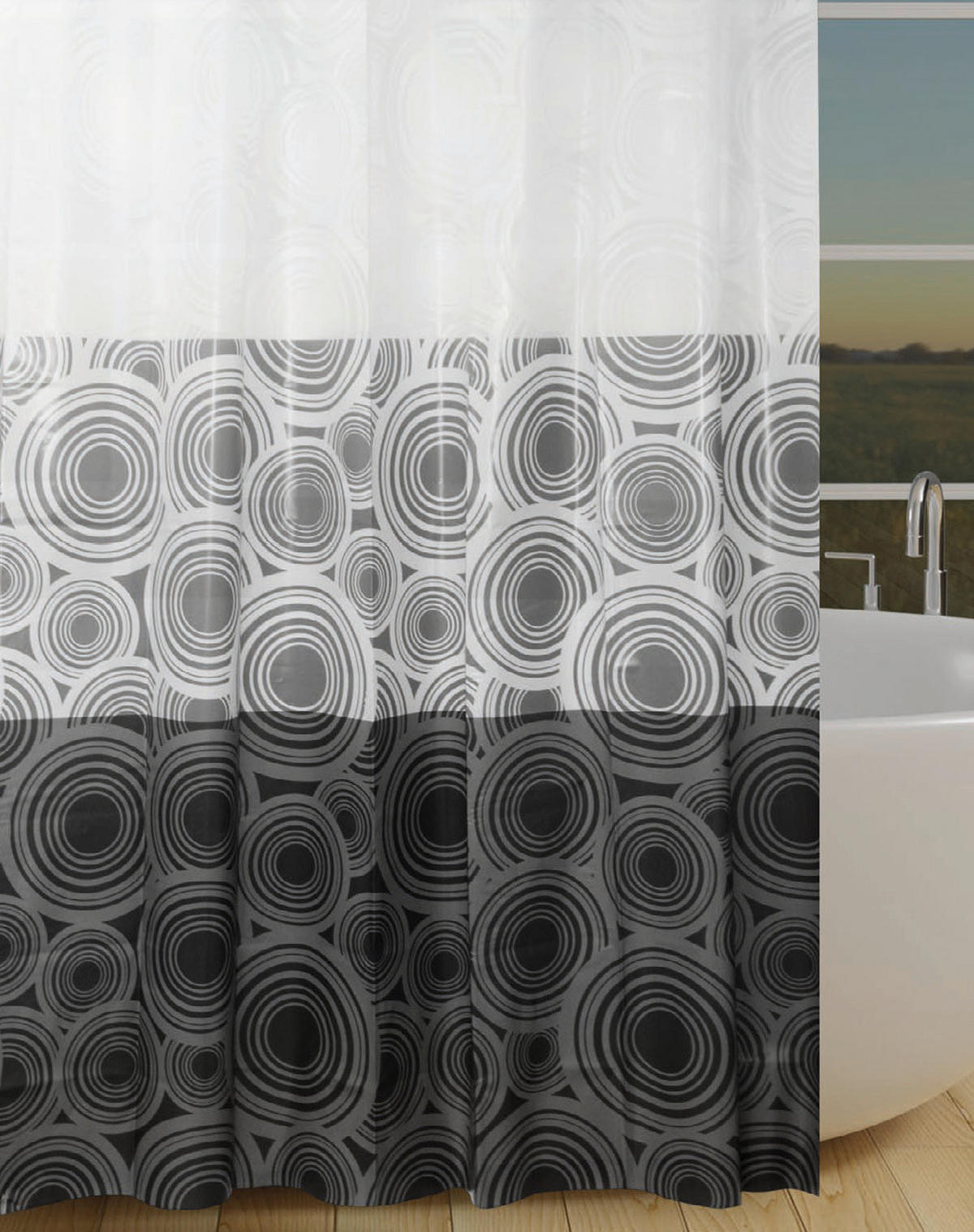 Duschvorhang Polyethylen (recycelt) B/L: ca. 180x200 cm Duschvorhang_Silvi - (180,00/200,00cm) - Acus