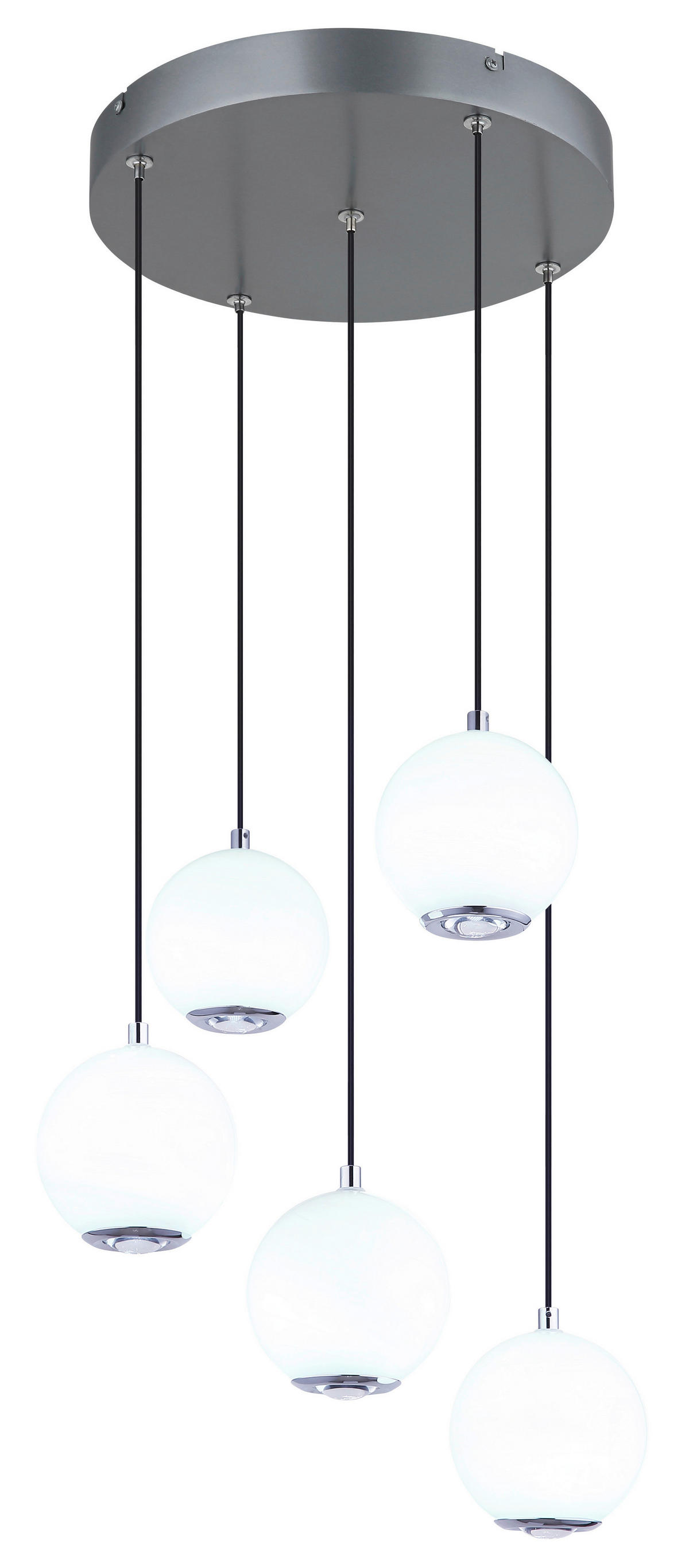 GLOBO Pendelleuchte Opal grau Metall Glas H/D: ca. 150x39 cm 1.0 Brennstellen Simmons - Opal/grau (39,00/150,00cm) - GLOBO