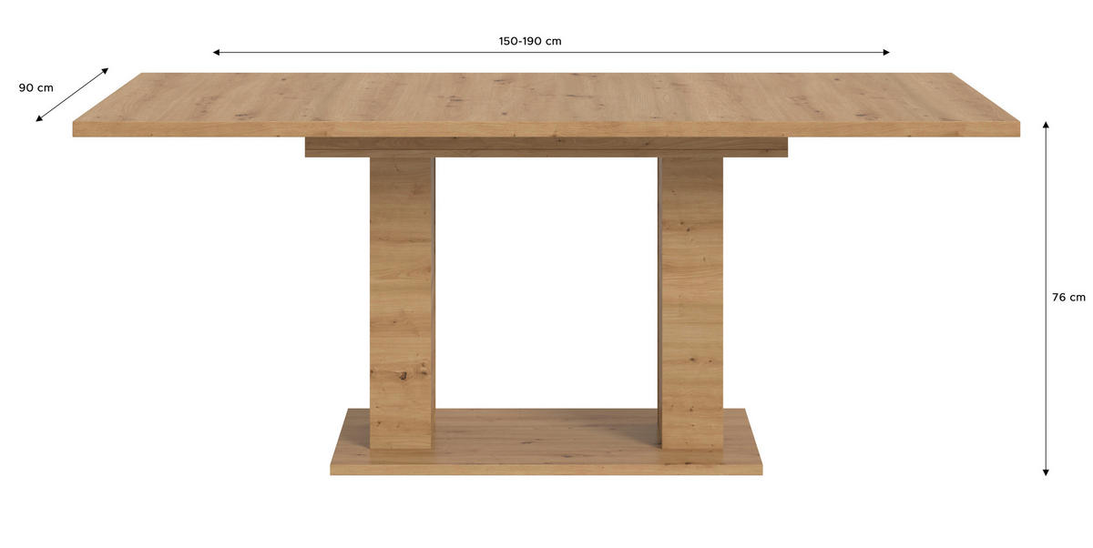 Esstisch MOTION Artisan Oak Nachbildung B/H/T: ca. 150x76x90 cm MOTION - (150,00/76,00/90,00cm) - xonox.home