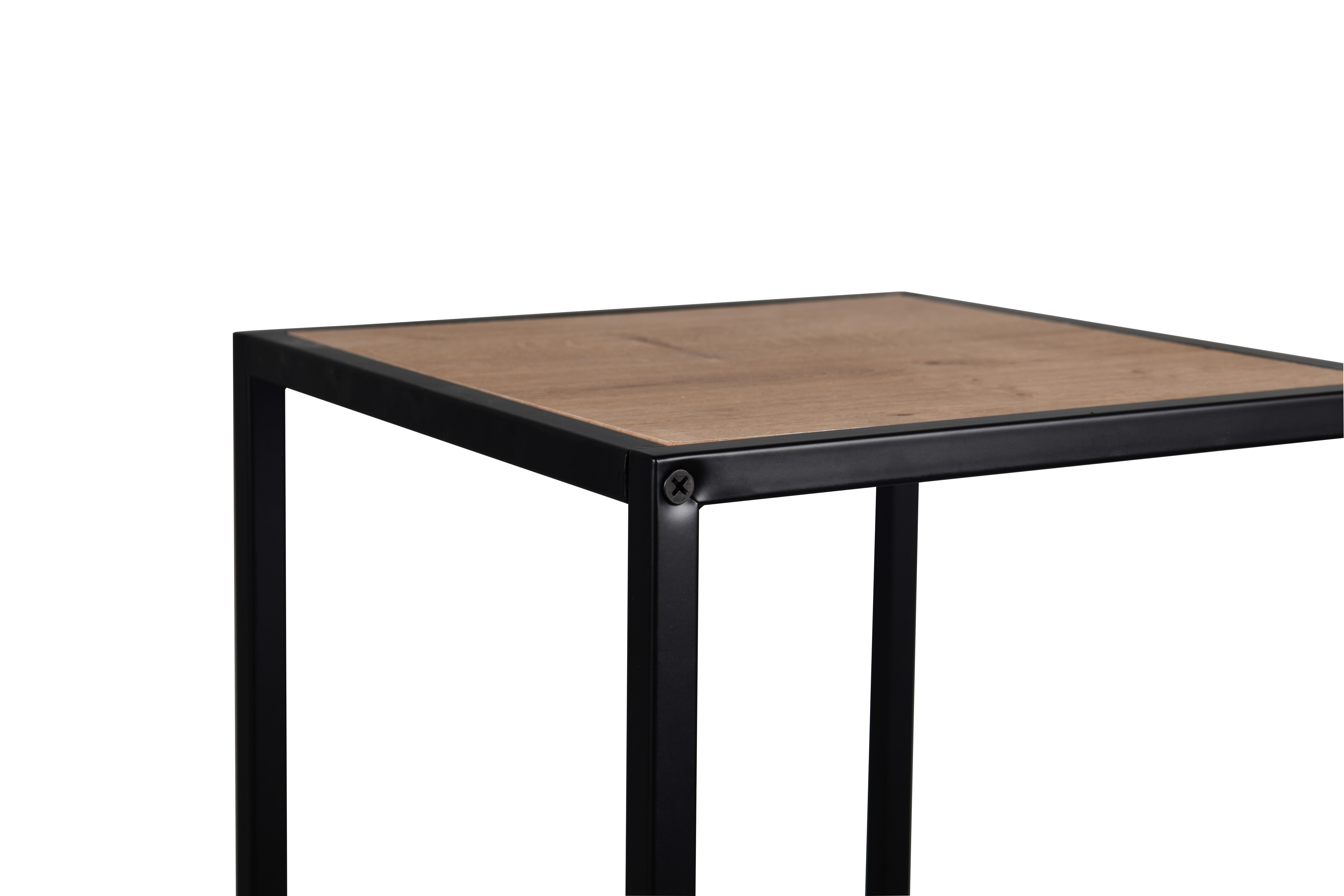 Beistelltisch Valery Eiche Artisan Nachbildung schwarz Metall MDF B/H/T: ca. 30x70x30 cm Valery - Eiche/schwarz (30,00/70,00/30,00cm)