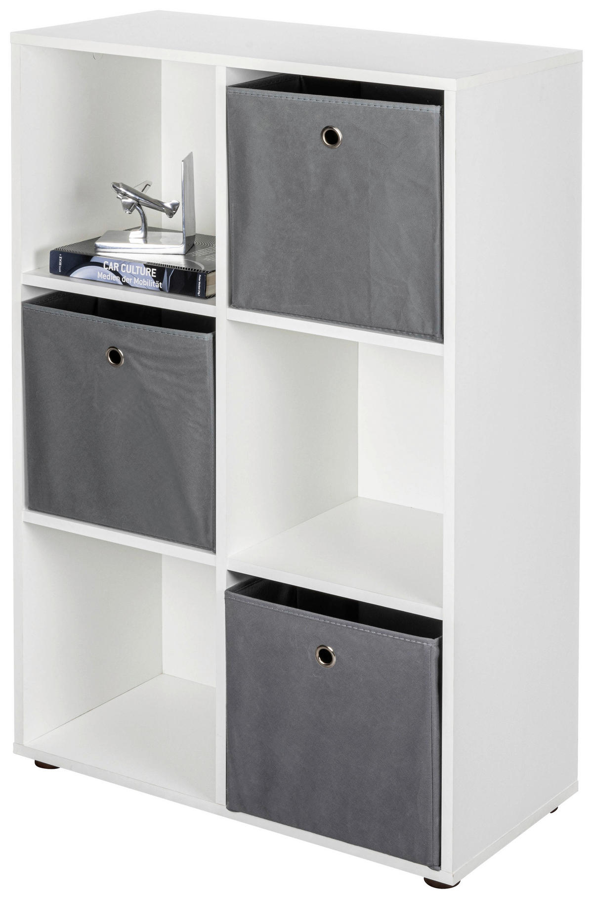 Bücherregal Nuoro weiß beschichtet Nachbildung B/H/L: ca. 33x110x70,2 cm Nuoro - weiß (70,20/33,00/110,00cm) - Inter Link