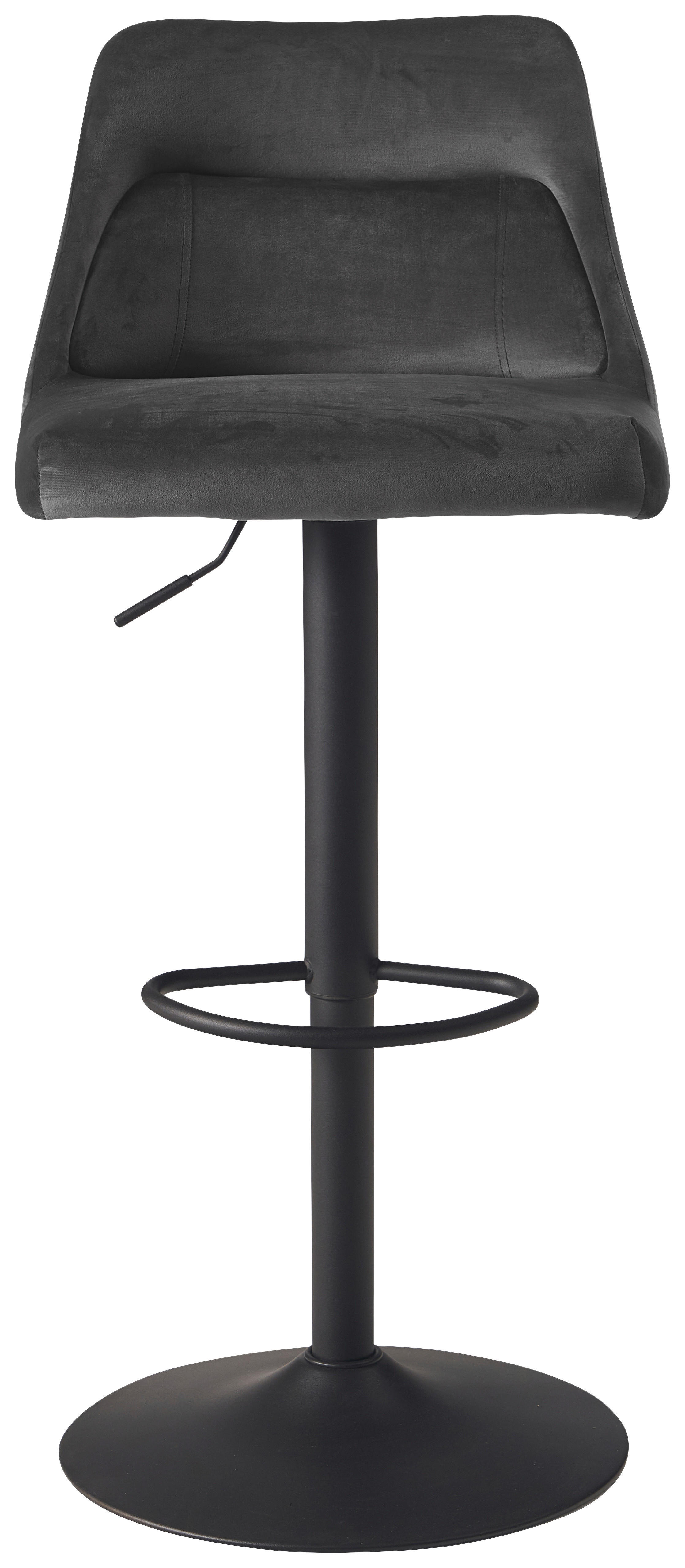 Barhocker schwarz schwarz Samt Eisen B/H/T: ca. 45x106x51 cm Barhocker - schwarz (45,00/106,00/51,00cm) - Wohnling