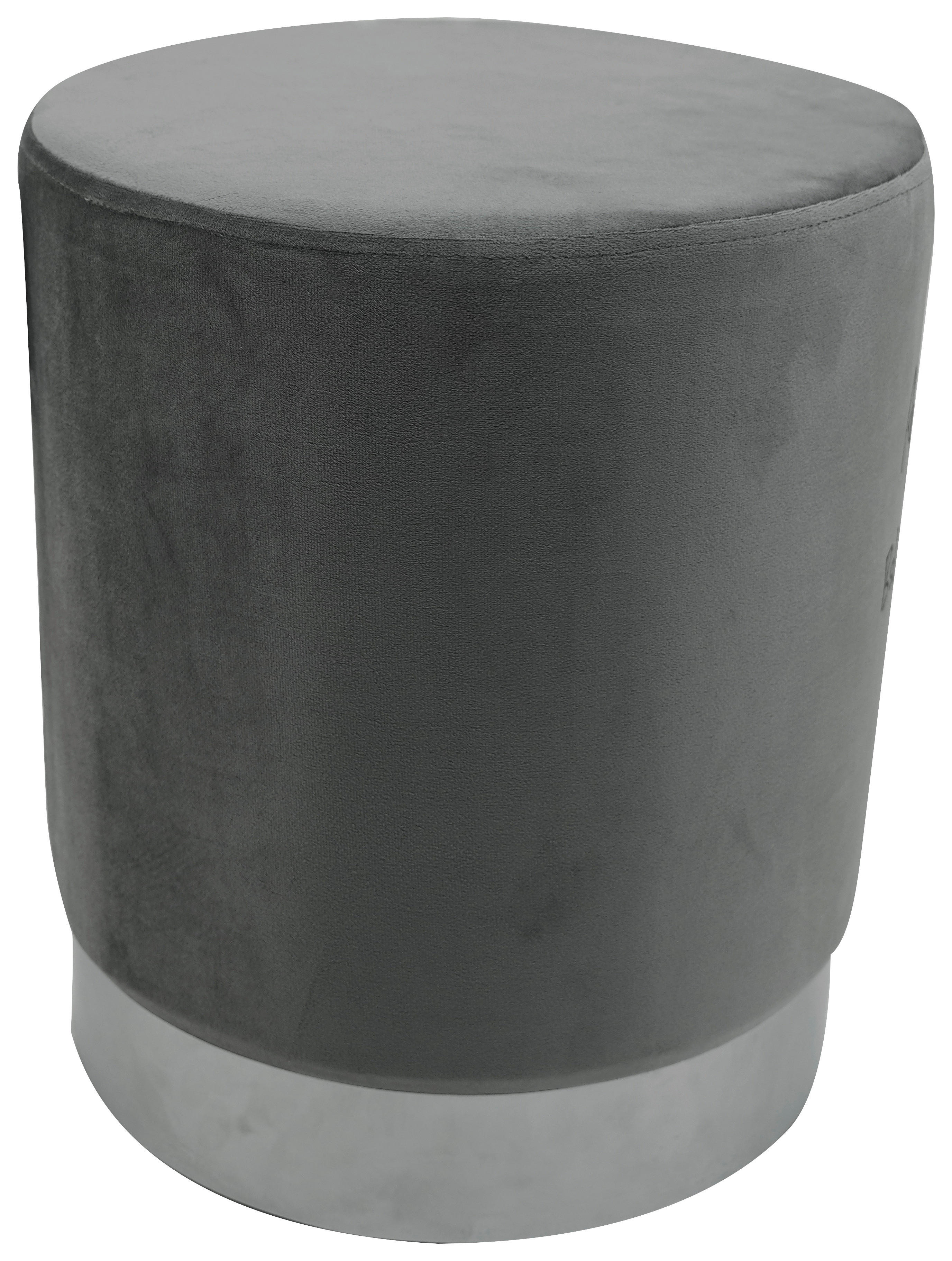 POCOline Sitzhocker grau Sitzhocker_Samt - silber/grau - POCOline