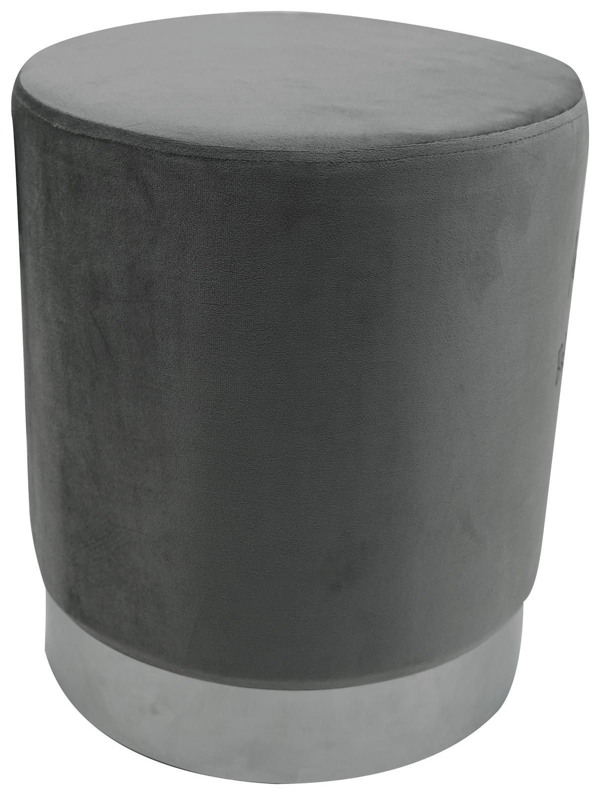 POCOline Sitzhocker grau Sitzhocker_Samt - silber/grau - POCOline