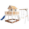 AXI Spielhaus Liam braun B/H/L: ca. 541x291x277 cm Liam - braun/blau (277,00/541,00/291,00cm) - AXI