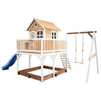 AXI Spielhaus Liam braun B/H/L: ca. 541x291x277 cm Liam - braun/blau (277,00/541,00/291,00cm) - AXI