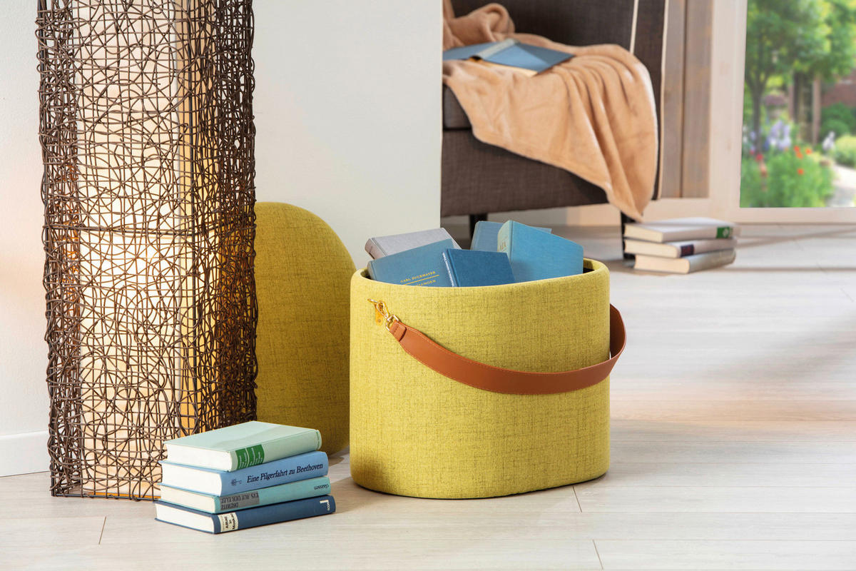 Inter Link Hocker Dilia gelb MDF B/H/T: ca. 42x36x30 cm Dilia - gelb (42,00/36,00/30,00cm) - Inter Link