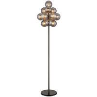 GLOBO LED-Stehleuchte schwarz Chrom Rauch Metall Glas H/D: ca. 160x39,5 cm 13 Brennstellen CONOR - schwarz/Rauch (39,50/160,00cm) - GLOBO