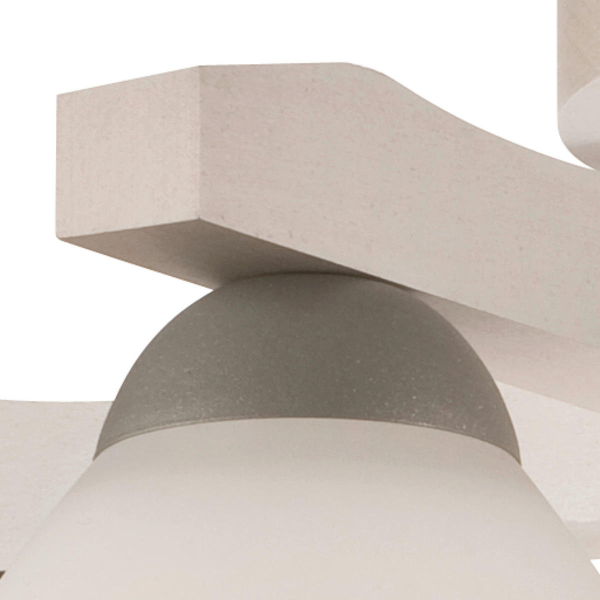 Lamkur Deckenleuchte buche weiß Stahl Glas Holz B/H/L: ca. 37x23x37 cm 5 Brennstellen Adriano - weiß/buche (37,00/37,00/23,00cm) - Lamkur