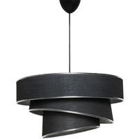 Opviq Pendelleuchte schwarz silber Baumwolle B/H/L: ca. 40x72x40 cm E27 1 Brennstellen Couper - schwarz/silber (40,00/40,00/72,00cm) - Opviq