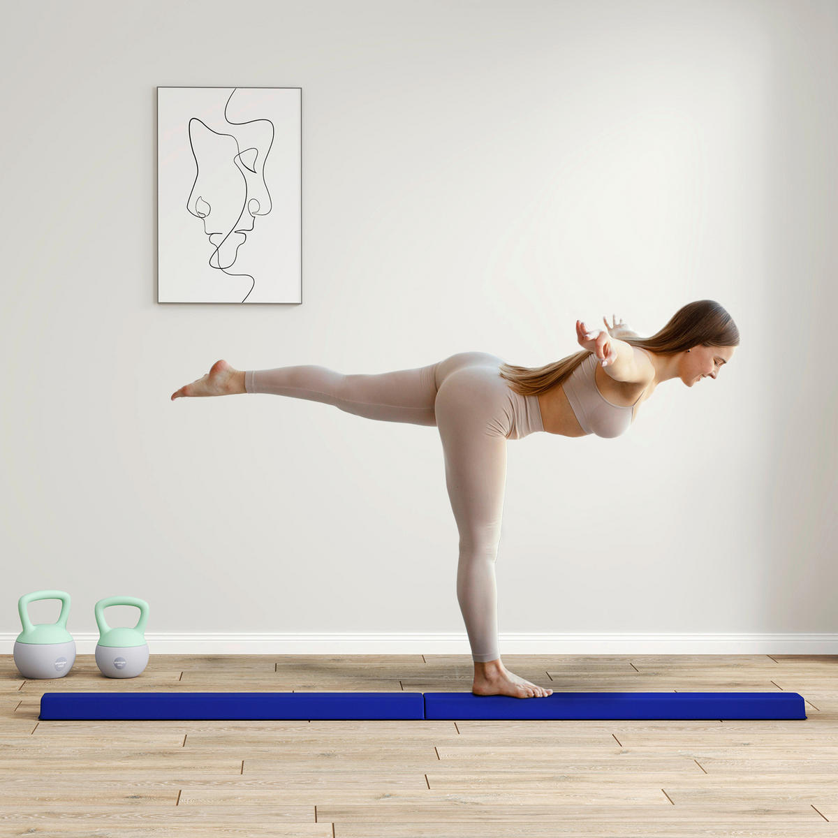 SPORTNOW Schwebebalken blau Polyester B/H/L: ca. 15x6,5x236 cm Schwebebalken - blau (236,00/15,00/6,50cm) - SPORTNOW