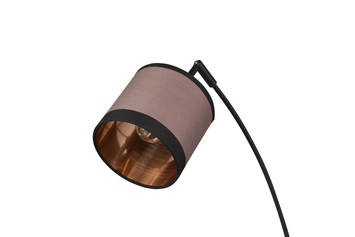 Reality Stehleuchte R41553041 Davos schwarz taupe Metall Stoff H/D: ca. 185x12 cm E14 3 Brennstellen Davos - schwarz/taupe (12,00/185,00cm) - Reality