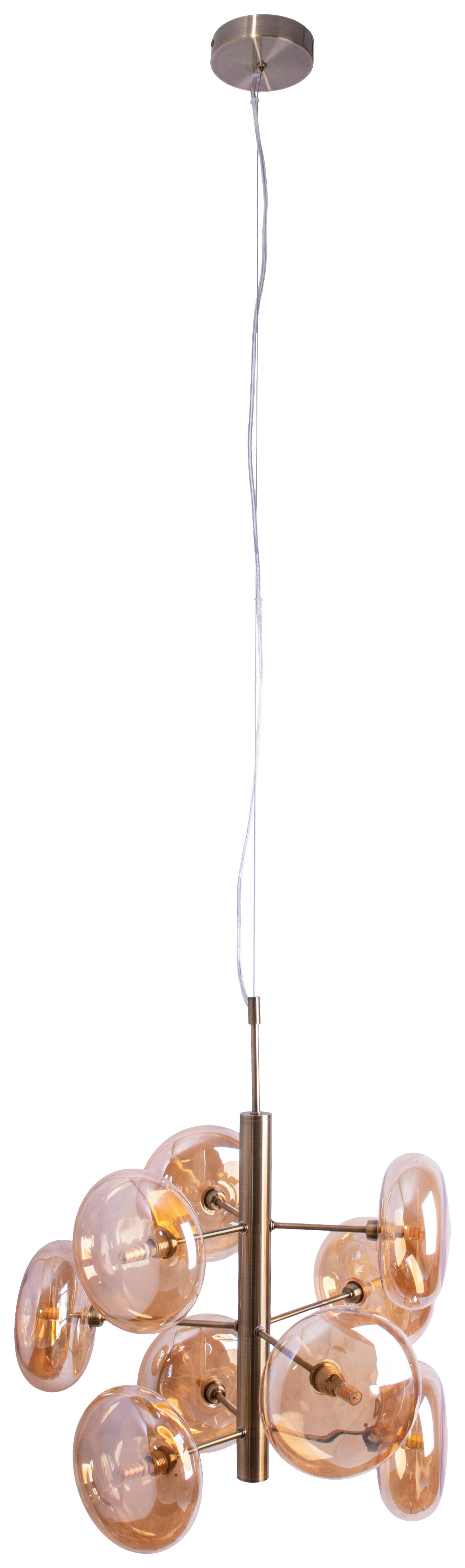 Näve Leuchten Pendelleuchte 7092857 gold Metall Glas B/H/T: ca. 53x55x53 cm G9 9 Brennstellen Orion - gold (53,00/55,00/53,00cm) - Näve Leuchten