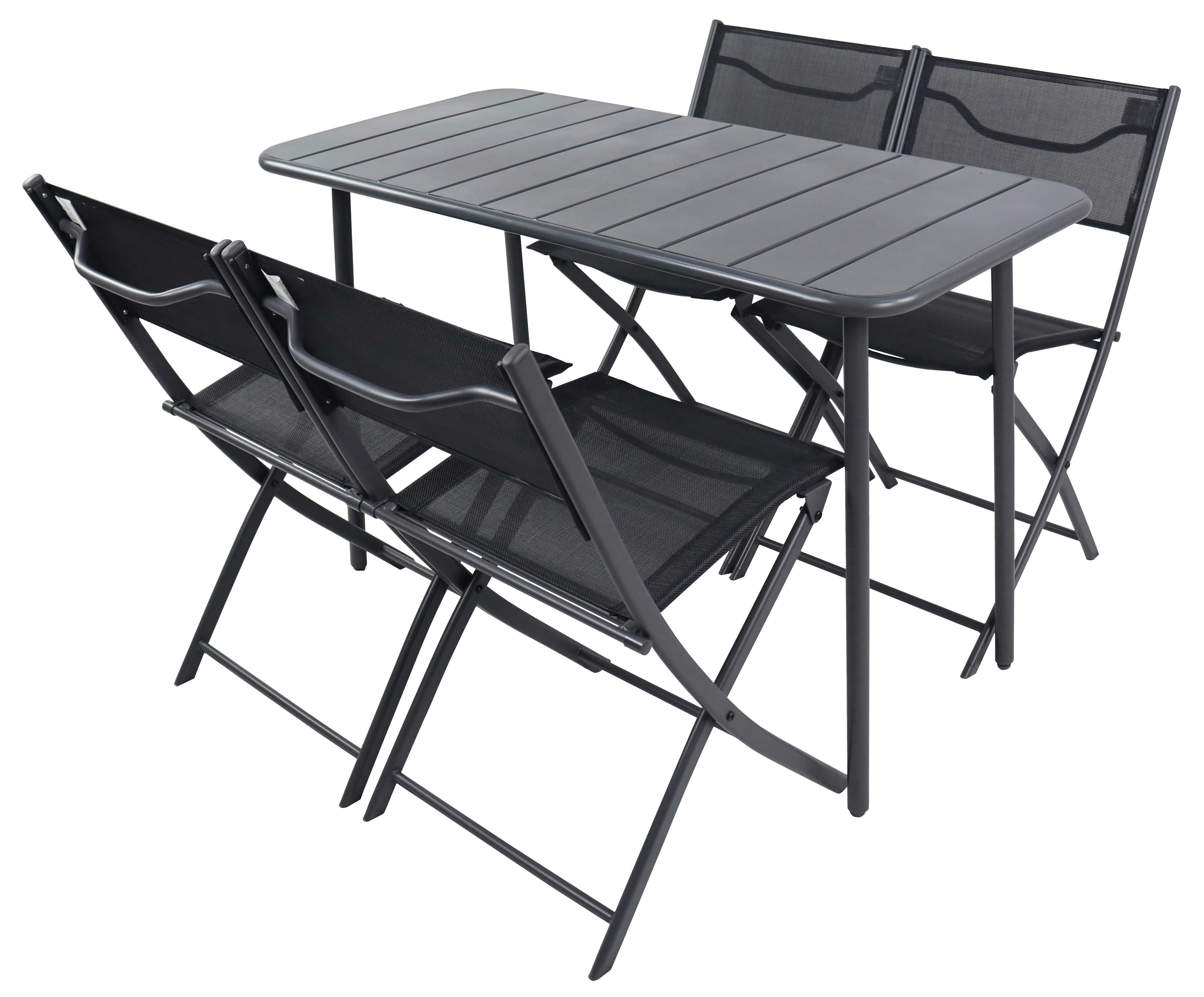 VCM Gartensitzgruppe Sumila schwarz Stahl B/H/L: ca. 45x79x46 cm Sumila - schwarz (46,00/45,00/79,00cm) - VCM