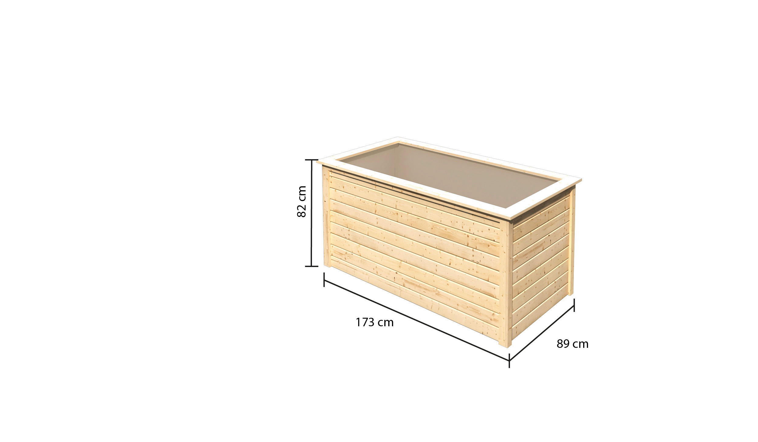 Karibu Hochbeet natur Fichte B/H/T: ca. 173x82x89 cm Hochbeet_2 - natur (173,00/82,00/89,00cm) - Karibu