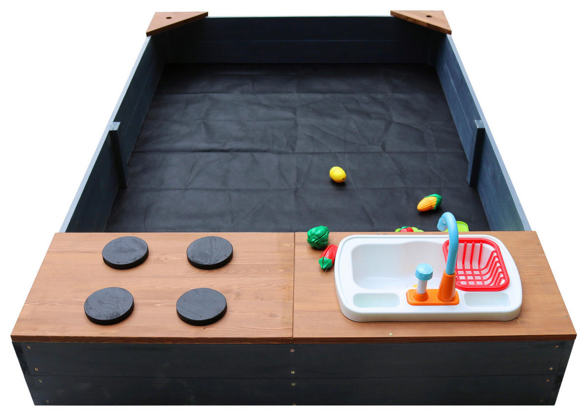 AXI Sandkasten Kelly anthrazit B/H/L: ca. 115x22x180 cm Kelly - braun/anthrazit (180,00/115,00/22,00cm) - AXI