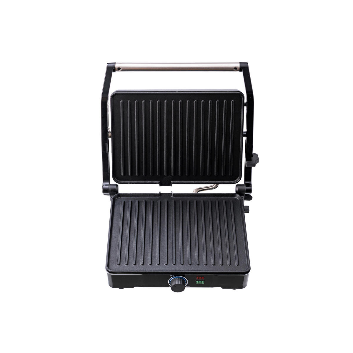 BERGNER Kontaktgrill silber B/H/L: ca. 15x37x38 cm EL BOHIO - schwarz/silber (38,00/15,00/37,00cm) - BERGNER