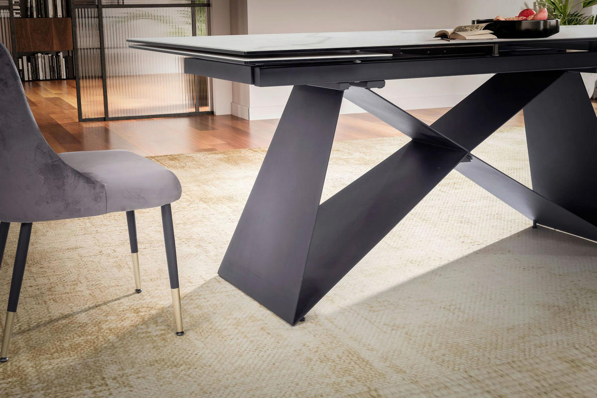 Esstisch weiß Marmor Optik B/H/T: ca. 180x76x95 cm Esszimmertisch - weiß (180,00/76,00/95,00cm) - Wohnling