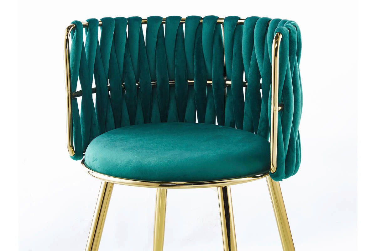 Stuhl Milla 100 2er-Set grün Microfaser B/H/T: ca. 57x80x53 cm Milla 100 2er-Set - gold/grün (57,00/80,00/53,00cm) - 360 Living