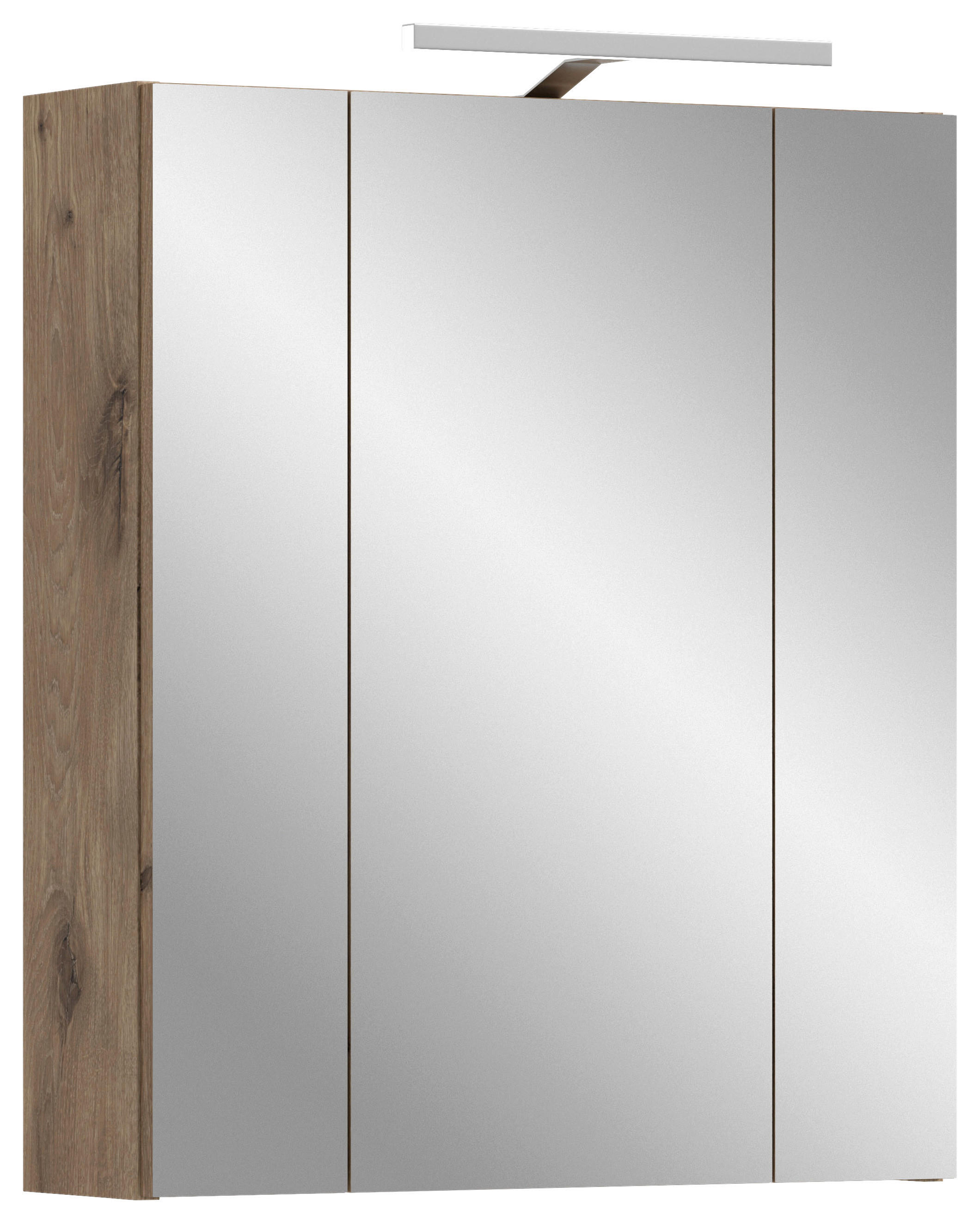 Spiegelschrank Ice Nox Oak Nachbildung schwarz matt B/H/T: ca. 60x70x18 cm Ice - schwarz (60,00/70,00/18,00cm) - xonox.home